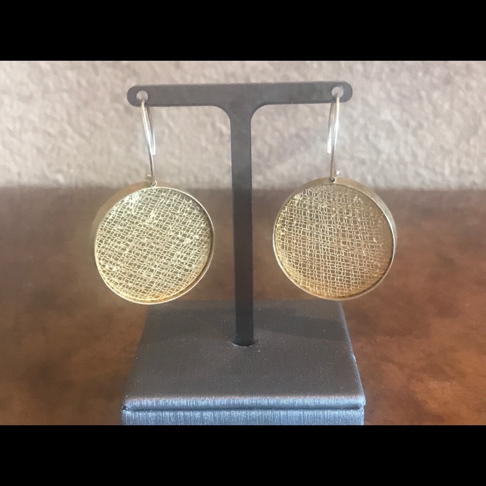 NIKI ULEHLA 24K GOLD LARGE MESH EARRINGS EUC